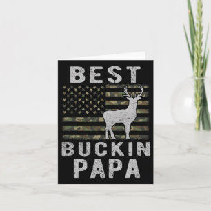Best Bucking Pappa Camouflage American Flagga Hjor Kort