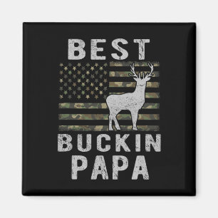 Best Bucking Pappa Camouflage American Flagga Hjor Magnet