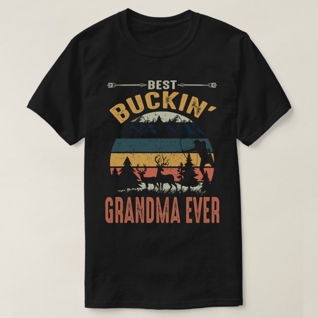 Best Buckin'GRANDMA EVER Vintahe Fars dag T Shirt (Design framsida)
