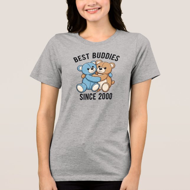 Best Buddies Since 2000 Teddy Bears T Shirt (Framsida)