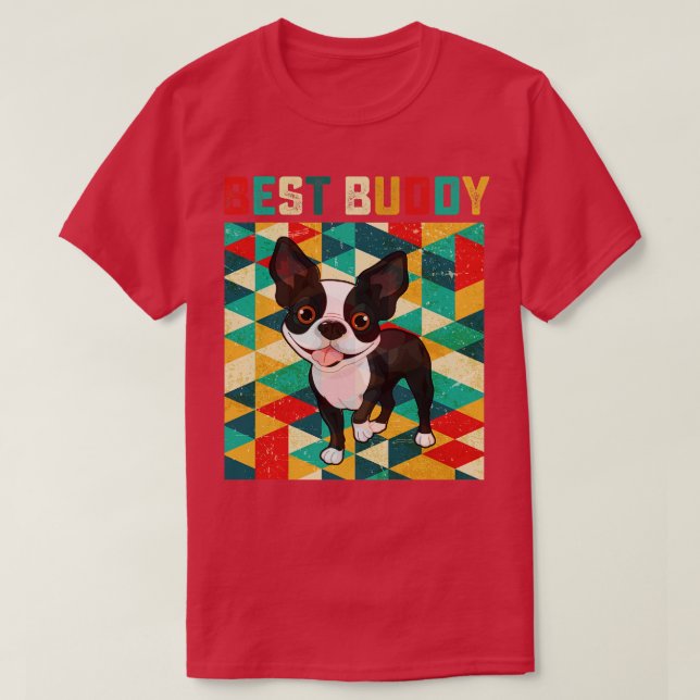 Best Buddy Boston Terriers T Shirt (Design framsida)