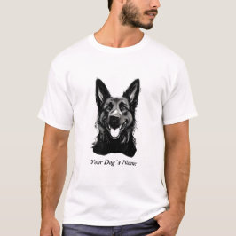Best Buddy German shepard B&W Silohuette T Shirt