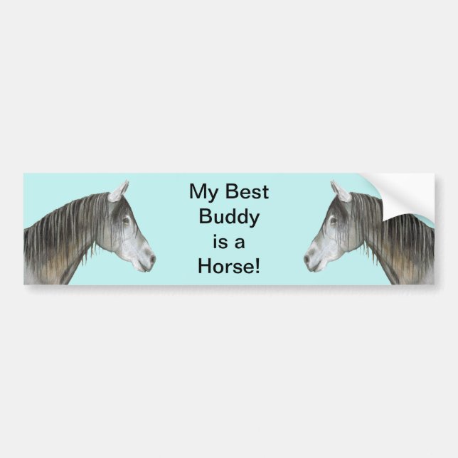Best Buddy Horse Bumper Sticker Bildekal (Framsidan)