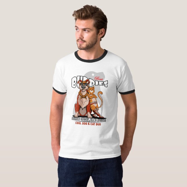 Best Buddy | Men's Ringer T Shirt (Hel framsida)