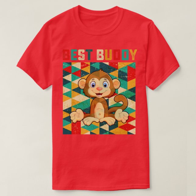 Best Buddy Monkey T Shirt (Design framsida)