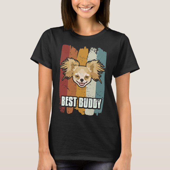 Best Buddy Smiling Chihuahua T Shirt (Framsida)