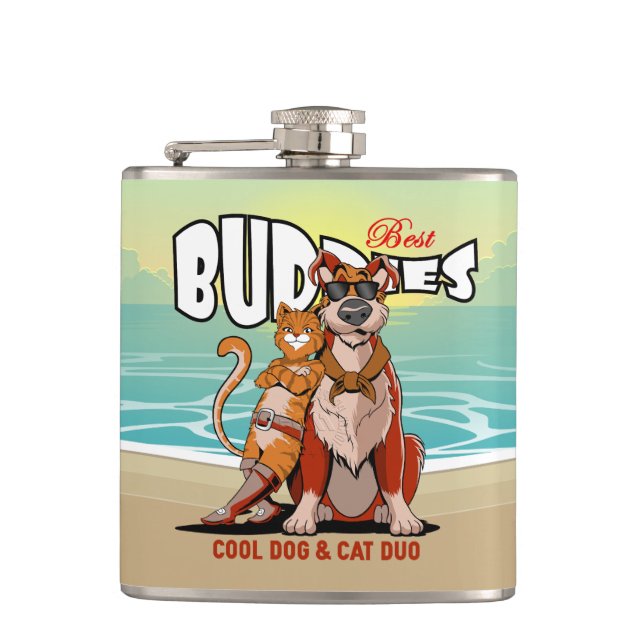 Best Buddy | Vinyl Wrapped Flask Fickplunta (Framsidan)