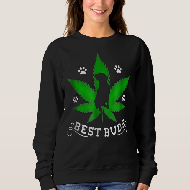Best Buds Funny Pitbull Ogräs Hund T Shirt (Framsida)