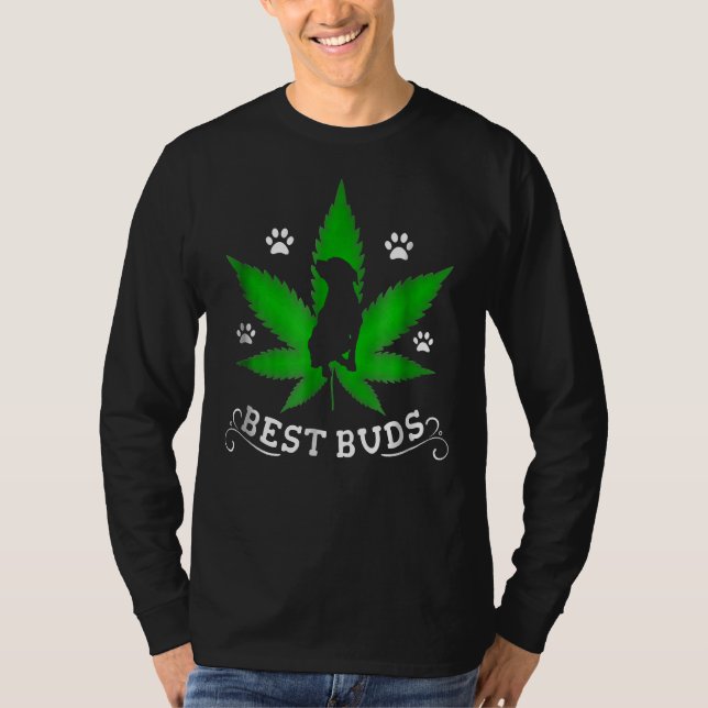 Best Buds Funny Pitbull Ogräs Hund T Shirt (Framsida)