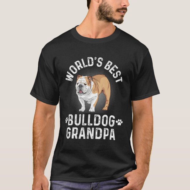Best Bulldog Grandpa - Hund Grandfather T Shirt (Framsida)