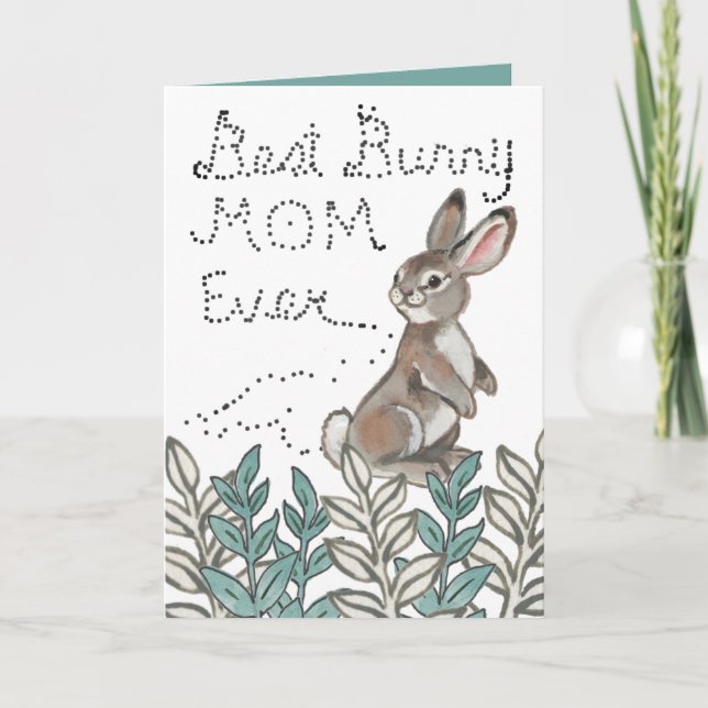Best Bunny Mamma någonsin Cute Rabbit Text Mors da Kort (Framsida)