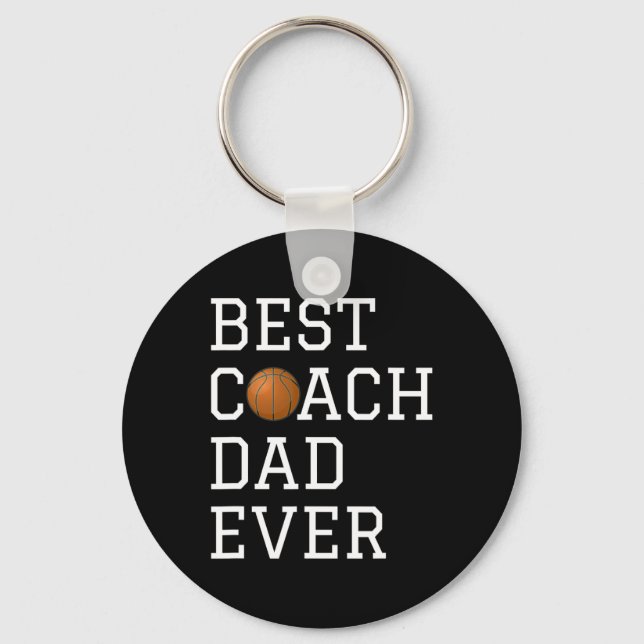Best Bysketbyll Coach Pappa Tränar Far Gi Nyckelring (Framsida)