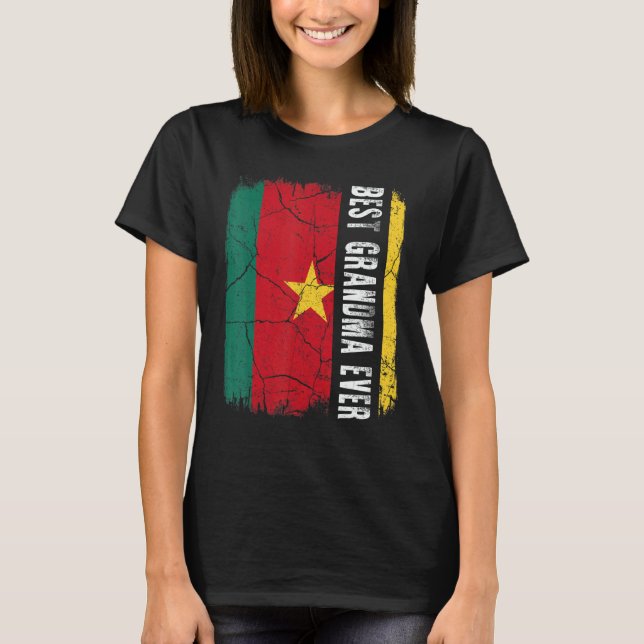 Best Cameroonian Grandma Ever Cameroon Flag Mother T Shirt (Framsida)