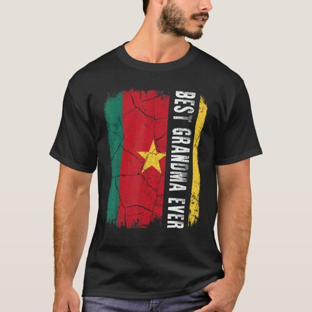 Best Cameroonian Grandma Ever Cameroon Flag Mother T Shirt (Framsida)
