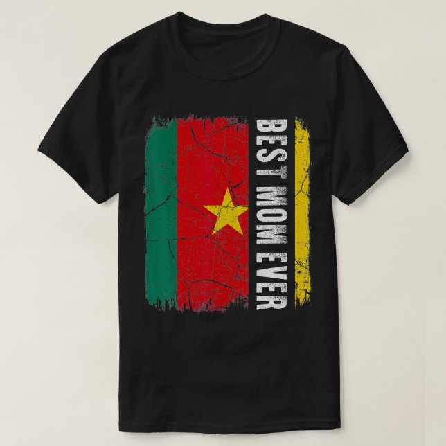Best Cameroonian Mom Ever Cameroon Flag Mother's D T Shirt (Design framsida)
