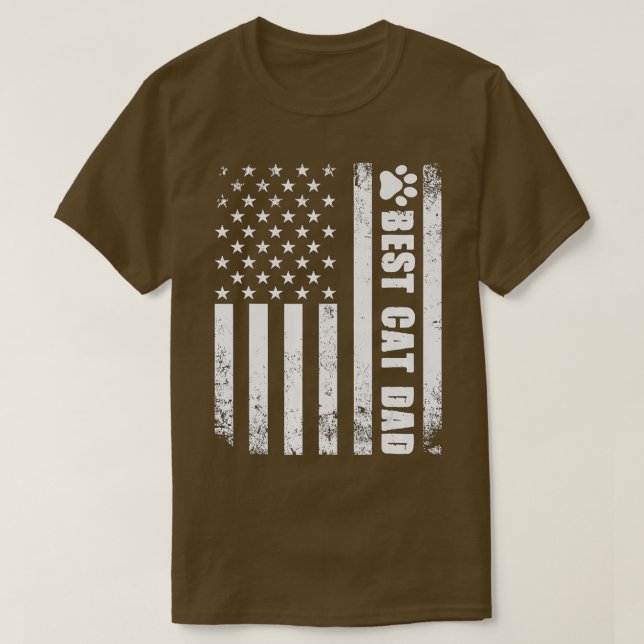 Best Cat Dad Ever American Flag Camo  For Fathers  T Shirt (Design framsida)