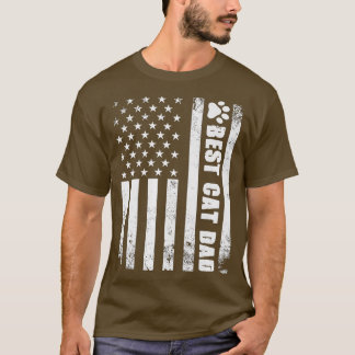 Best Cat Dad Ever American Flag Camo For Fathers T Shirt