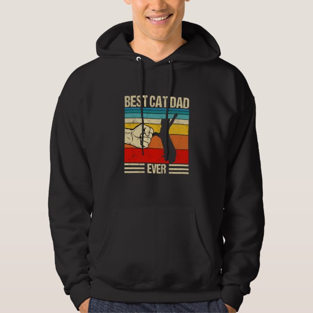 Best Cat Dad Ever Cat Dad Father's Day Hoodie (Framsida)