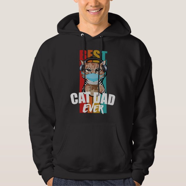 Best Cat Dad Ever  Cat Daddy Father s Day Outfit 2 Hoodie (Framsida)