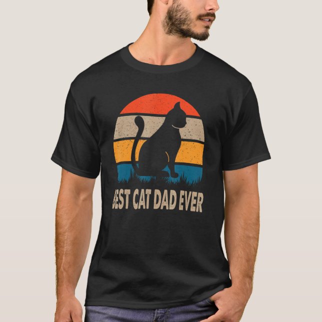 Best Cat Dad Ever  Cat Vintage T Shirt (Framsida)