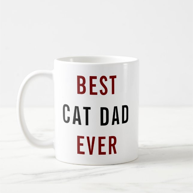 Best Cat Dad Ever | Custom Father’s Day Kaffemugg (Vänster)