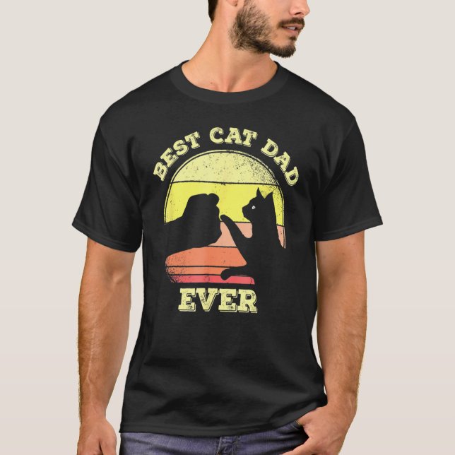 Best Cat Dad Ever Cute Cat  5 T Shirt (Framsida)