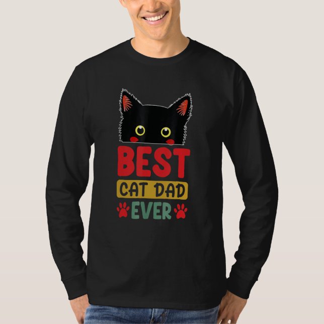 Best Cat Dad Ever  Cute Cat Daddy Fathers Day 2023 T Shirt (Framsida)