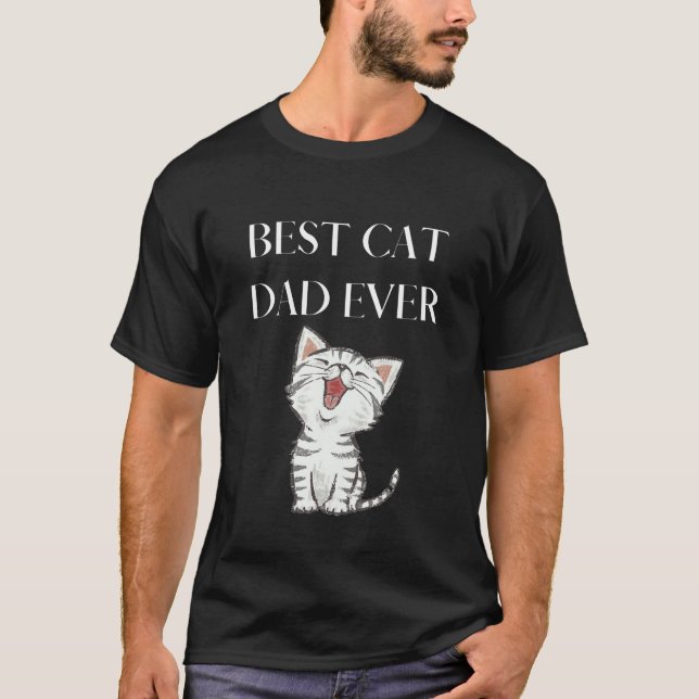 Best Cat Dad Ever Cute Cat Lover T Shirt (Framsida)