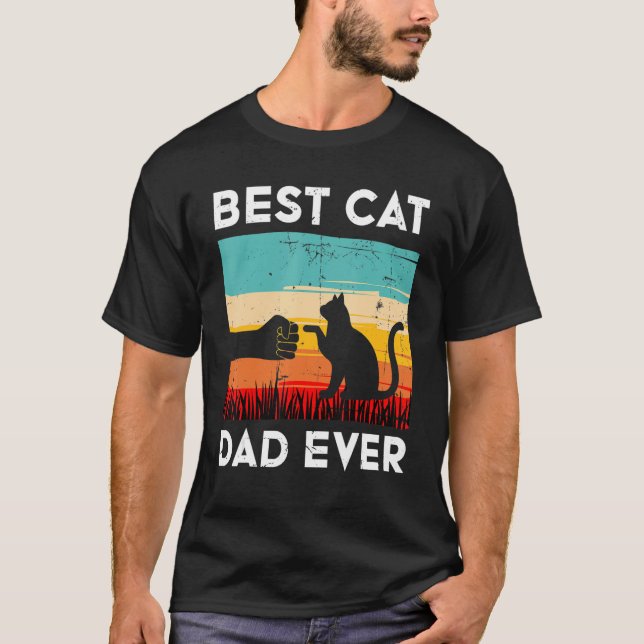 Best Cat Dad Ever Funny Cat T Shirt (Framsida)