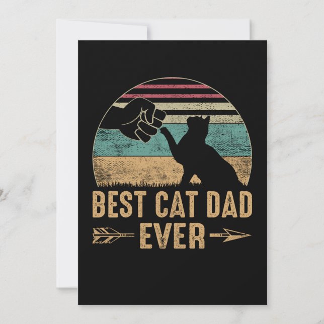 Best Cat Dad Ever Funny Daddy Cat Happy Spara Datumet (Framsida)