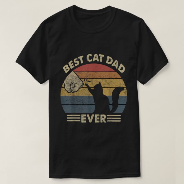 Best Cat Dad Ever Funny Retro Fist Bump T Shirt (Design framsida)