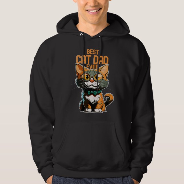 Best Cat Dad Ever Kitty Kitten  Daddy Father s Day Hoodie (Framsida)