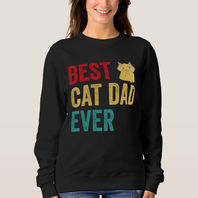 Best Cat Dad Ever T Shirt (Framsida)