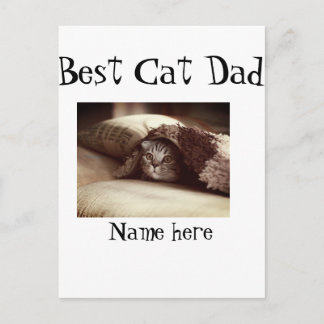 best cat dad photo name fathers day pet dad daddy  vykort