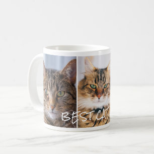 Best Cat Mamma 3 Photo Collage Kaffemugg