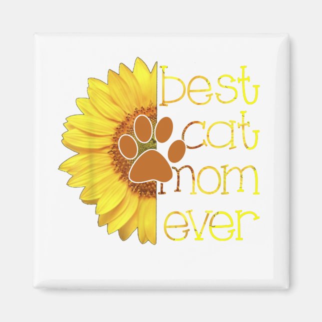Best Cat Mamma all Cat Mamma Solrosblomma Mors dag Magnet (Framsidan)