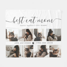 Best Cat Mamma: Anpassningsbar Mors dag Cat Photo Fleecefilt