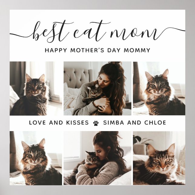 Best Cat Mamma: Anpassningsbar Mors dag Cat Photo Poster (Framsidan)