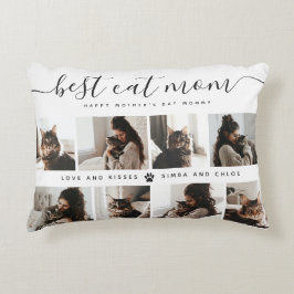 Best Cat Mamma: Anpassningsbar Mors dag Cat Photo Prydnadskudde