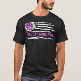 Best Cat Mamma någonsin American Flagga Cat Lovers T Shirt