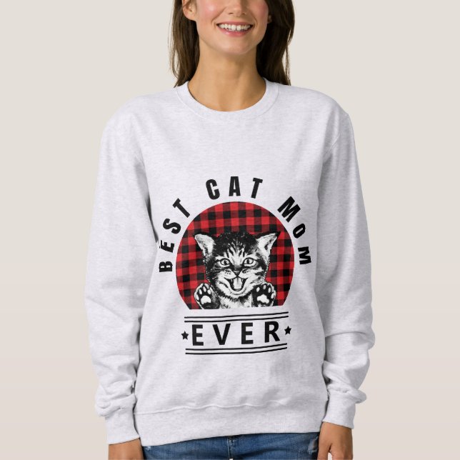 Best Cat Mamma någonsin Buffalo Check T Shirt (Framsida)