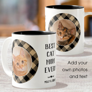 Best Cat Mamma någonsin Buffalo Play Beige Photo N Två-Tonad Mugg