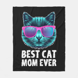 Best Cat Mamma någonsin Cute Funny Glass Fleecefilt