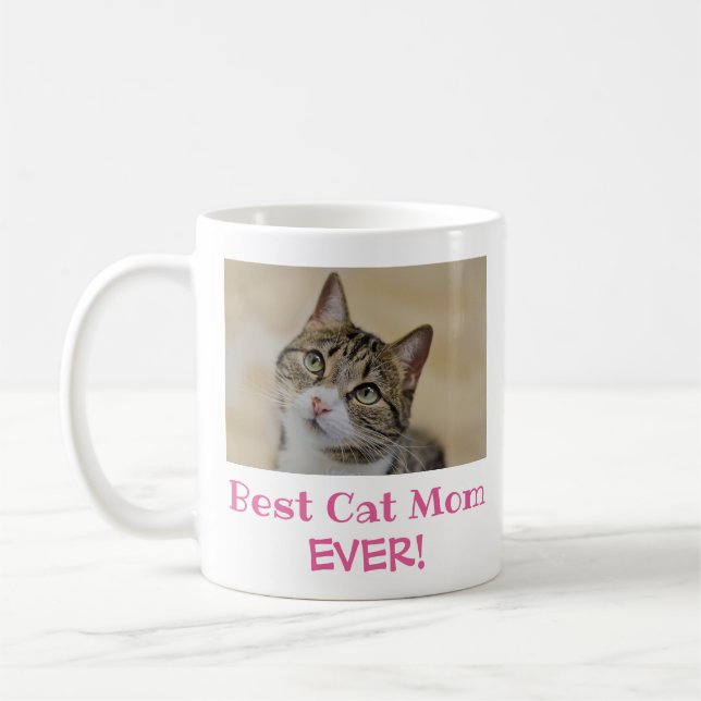 Best Cat Mamma någonsin Pet Photo Kaffemugg (Vänster)