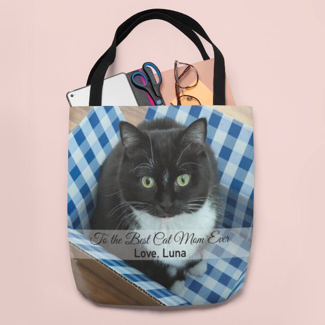 Best Cat Mamma någonsin Photo Tote Bag Tygkasse (Skapare uppladdad)