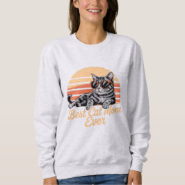 Best Cat Mamma någonsin Sweatshirt - Coola Cat med T Shirt