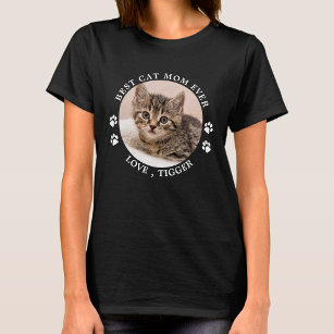 Best Cat Mamma någonsin Tass avtryck Anpassningsba T Shirt