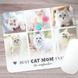 Best Cat Mamma Pet Photo Musmatta<br><div class="desc">Personlig "Best Cat Mamma någonsin" 6 Foto Collage Mouse Pad. Gratulera till kärlek och visa kattdjurets vänner med den här anpassningsbarnas musknapp, designad för att få en personlig och praktisk kontakt på hennes arbetsyta. Bästa Kat Mamma någonsin visas elegant överst i mjuk grått-text, accentuerad med delikata hjärtdetaljer för en enkel...</div>