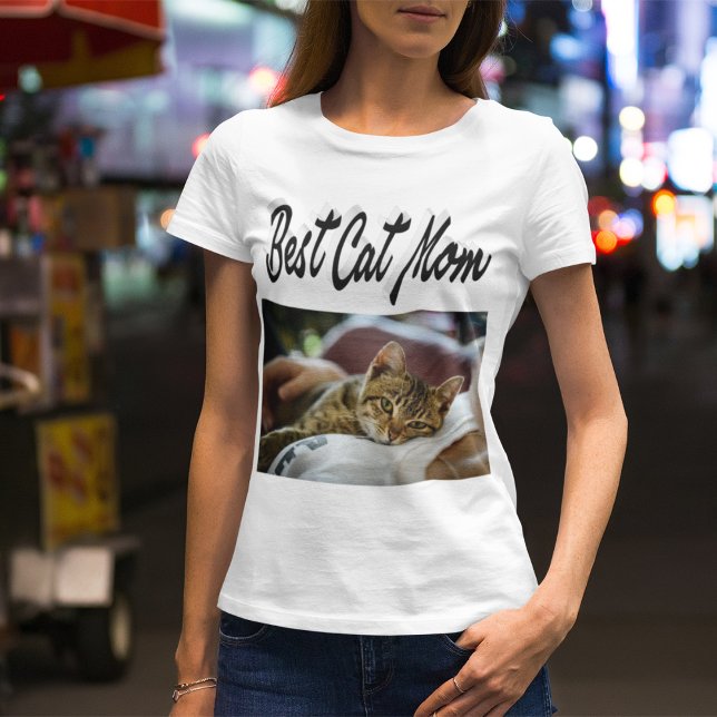 Best Cat Mamma Photo Black text T-Shirt (Skapare uppladdad)