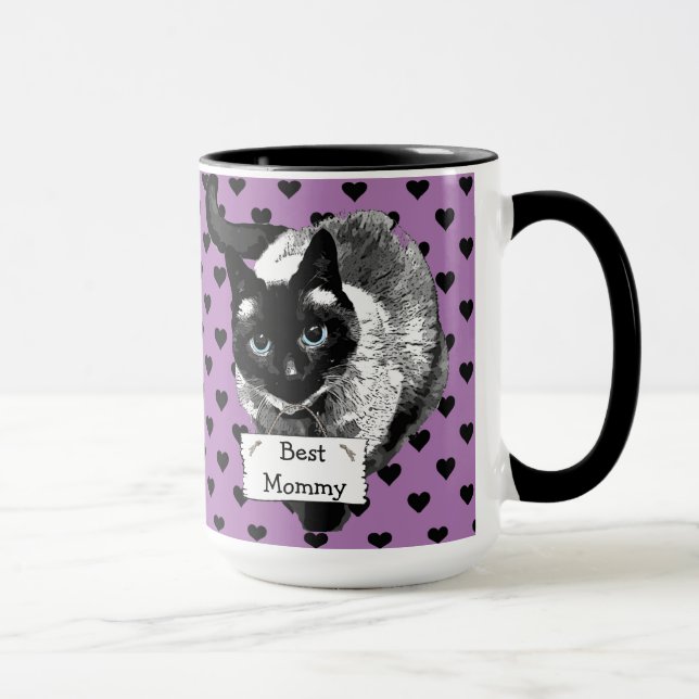 "Best Cat Mamma" siamesisk katt Dam-kaffe Mugg (Höger)
